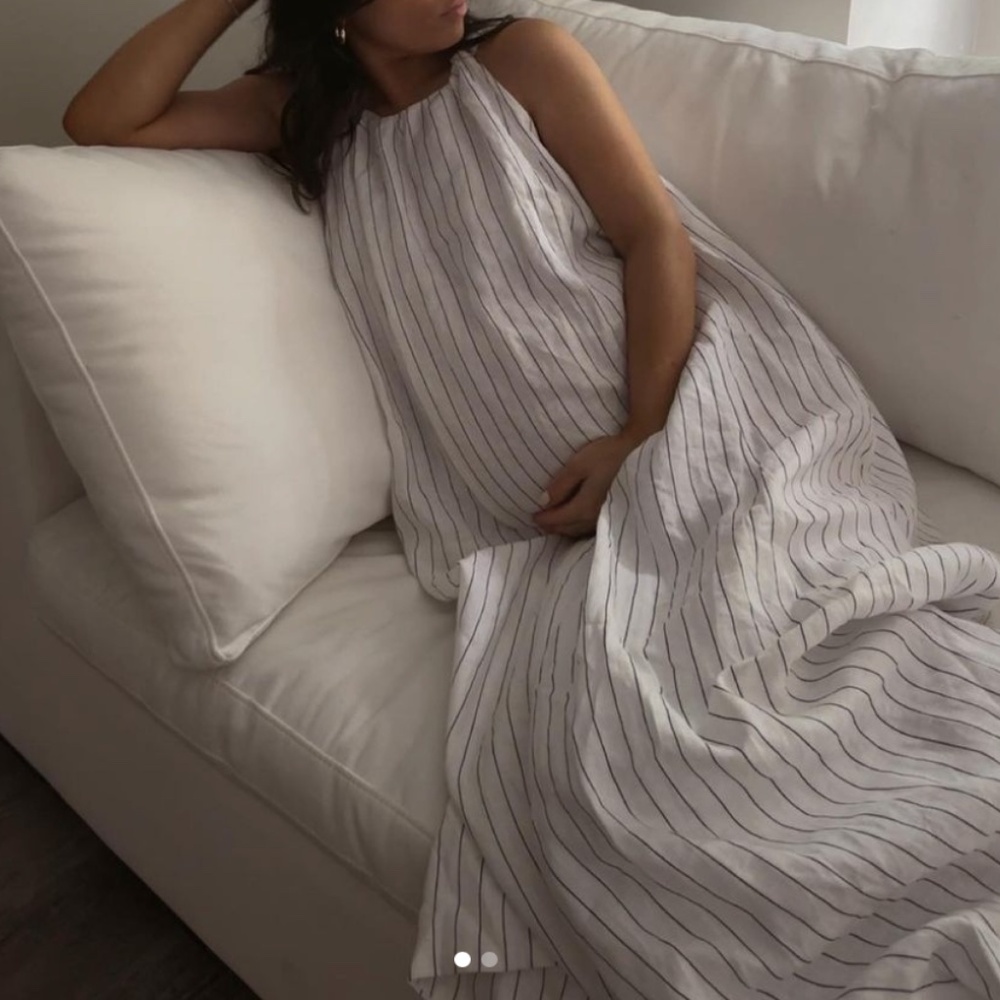 DISSH Striped Halter Maxi Dress in Black and White - Picture 4 of 10